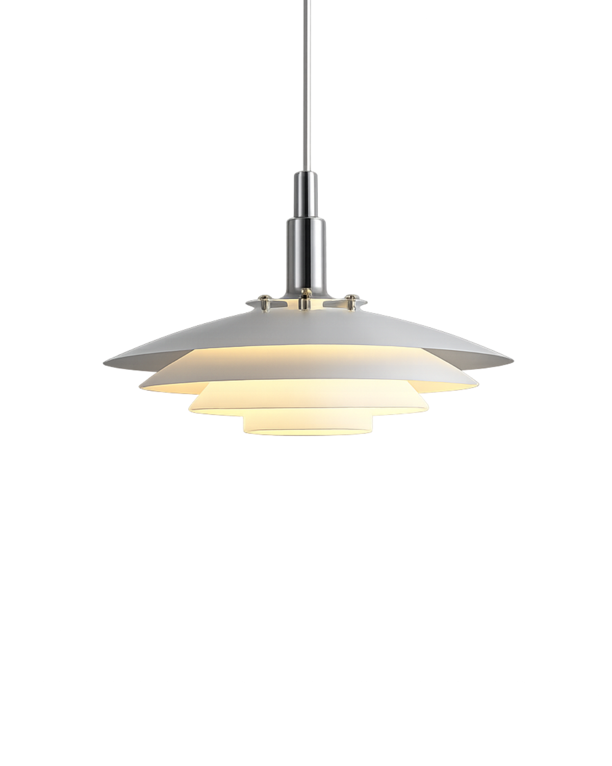 Gelaagde Metalen Hanglamp Zwart Wit Scandinavisch Design Eetkamer Woonkamer Modern Elegant Diffuus Licht Warm Sfeerlicht