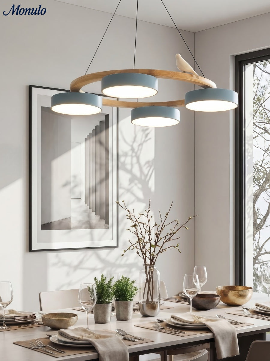 Decoratieve Vogelkroonluchter met Gekleurde Cirkels voor Eetkamer en Woonkamer