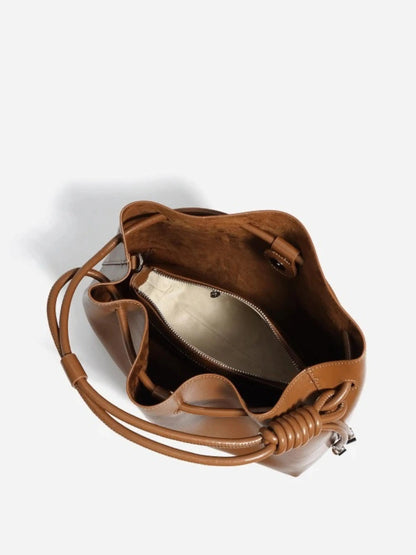 Leren Handtas met Schouderriem Glanzend Zwart Design