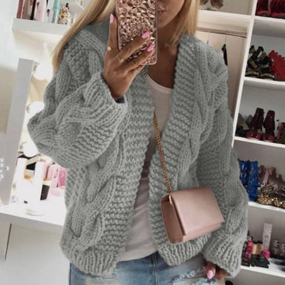 Dames Vest Gebreid Kabelpatroon Stijlvol Warm