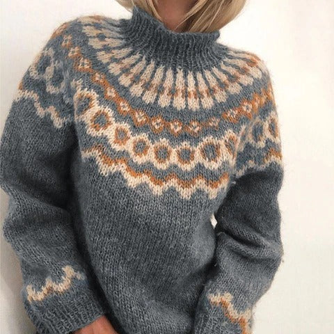 Dames Trui Gebreid Warm Nordic Stijl Elegante Look