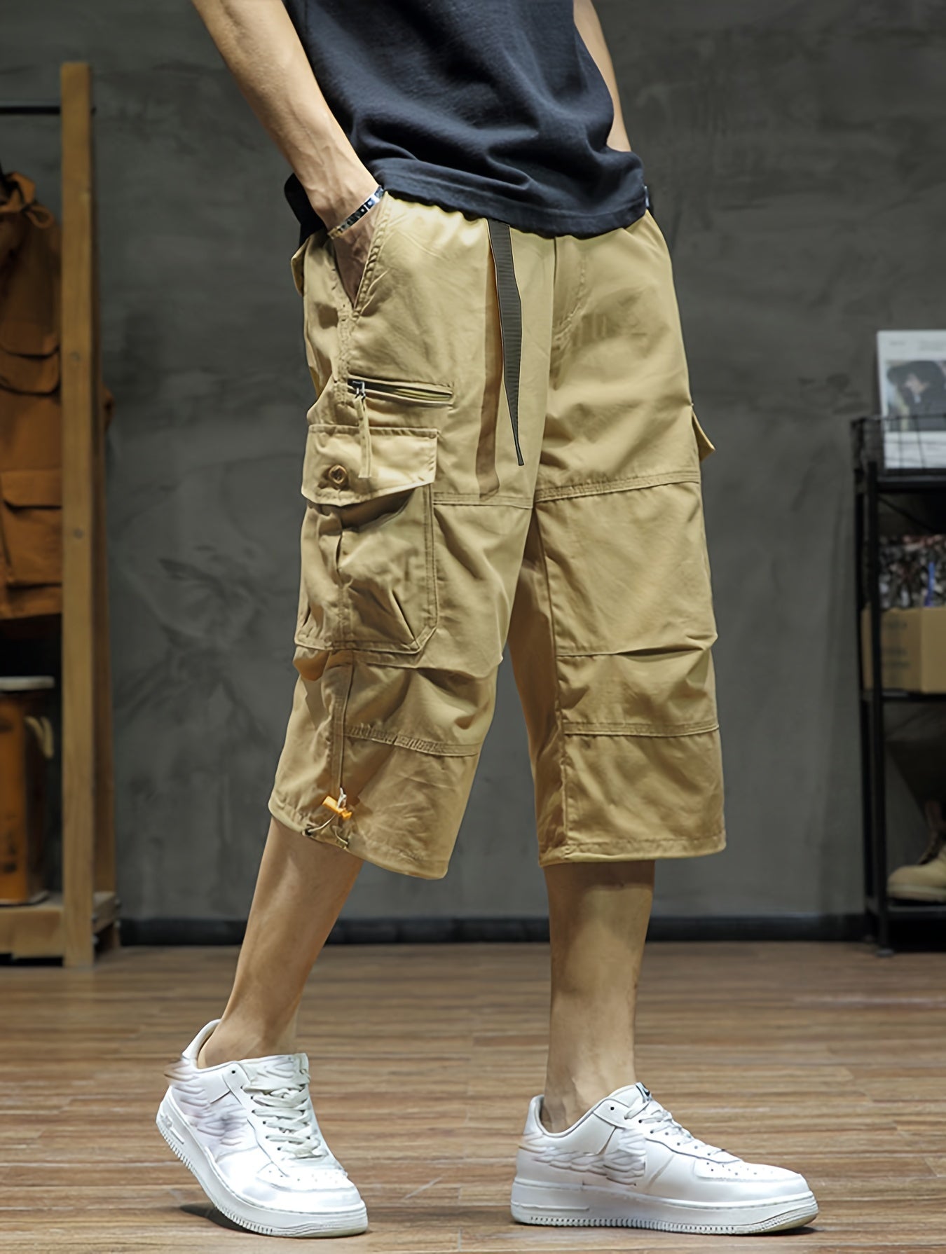 Heren Cargo Broek 3/4 Lengte Zomer Comfortabele Broek
