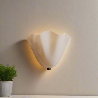 Wandlamp Glas In Lood Retro Art Deco Schelp 28cm E14