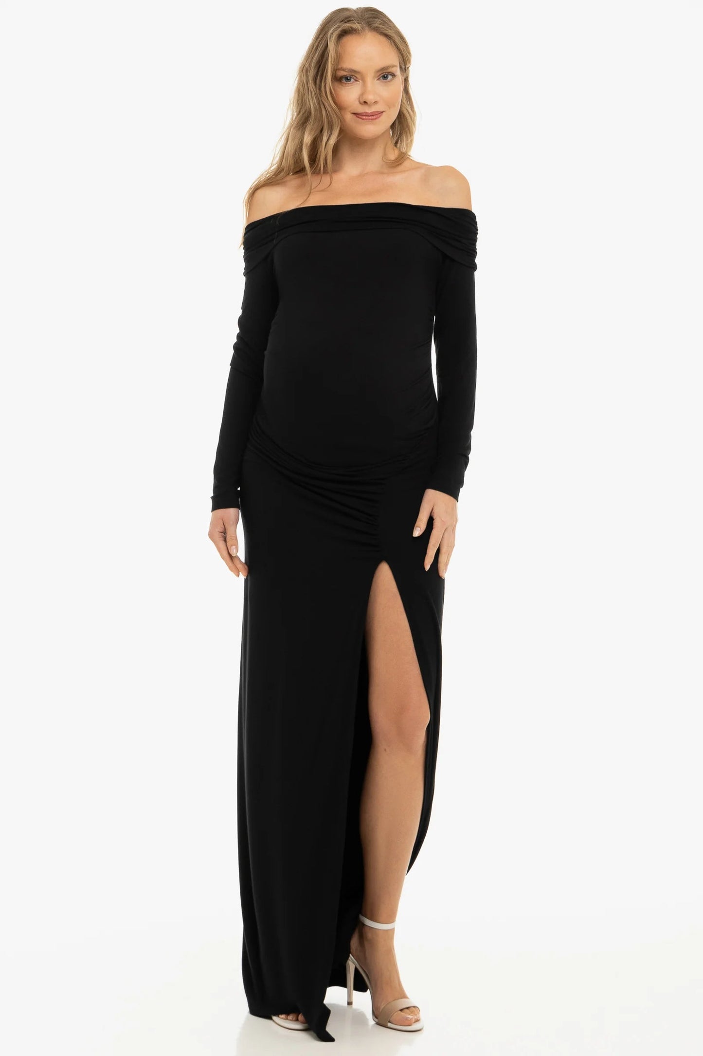 Zwangerschapsjurk Maxi Off Shoulder Elegante Zomerjurk voor Dames