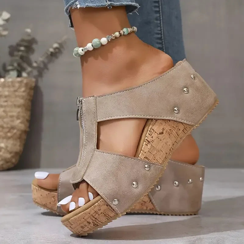 Dames Sandalen Orthopedisch Met Sleehak Comfortabel