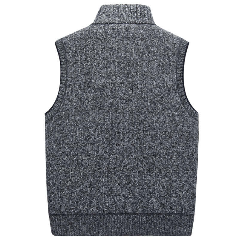 Heren Vest Gebreid Opstaande Kraag Warm en Stijlvol