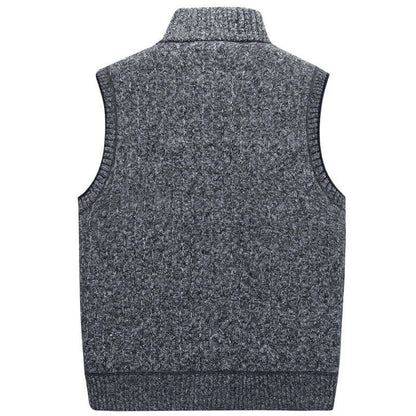 Heren Vest Gebreid Opstaande Kraag Warm en Stijlvol