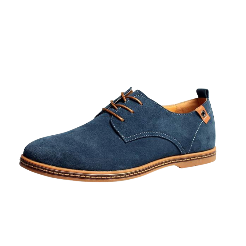 Heren Suède Oxford Schoenen met Contrasterende Hak - StudioMarella