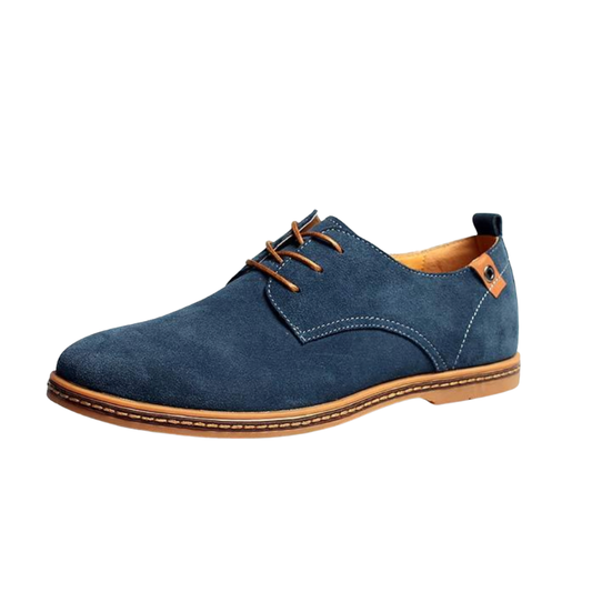 Heren Suède Oxford Schoenen met Contrasterende Hak - StudioMarella