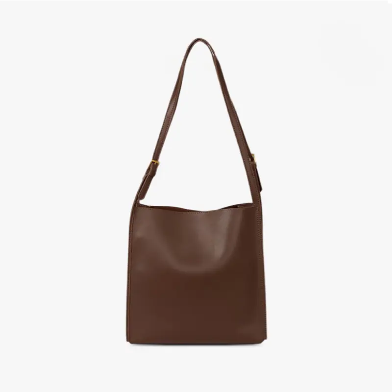 Leren Schoudertas Boxy Model met Dunne Schouderband