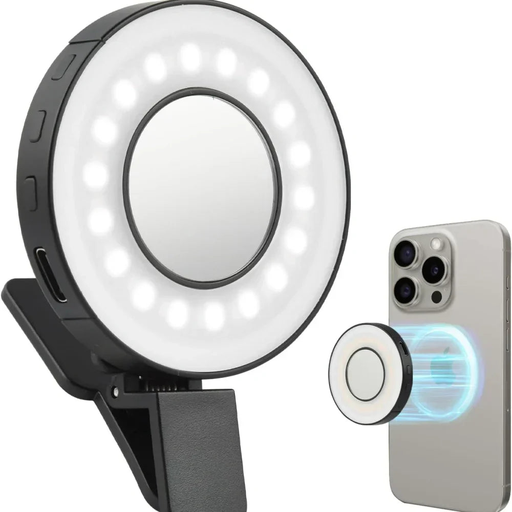 Magnetisch LED Fotolicht Draagbaar Dimbaar Oplaadbaar voor Selfies Video Content Creation