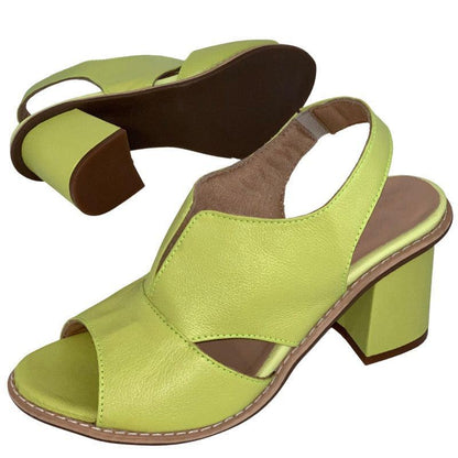 Dames Sandalen met Blokhak Open Teen Elegant Comfortabel Leer Bordeauxrood Zomerschoenen