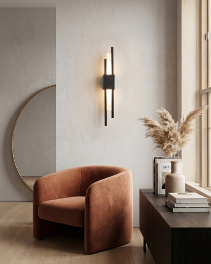 Scandinavische Minimalistische Wandlamp – Modern Verticaal Design met Gerichte LED-Verlichting – Zwart Goud
