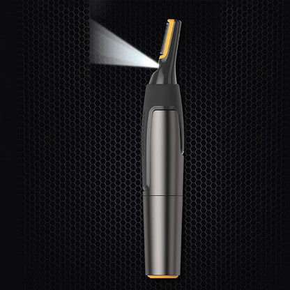 Elektrische Wenkbrauwknipper met LED-Verlichting Zwart voor Gezichtshaar Detailtrimmer Precisie Scheren Neus Oor Koteletten Contourentrimmer Oplaadbaar