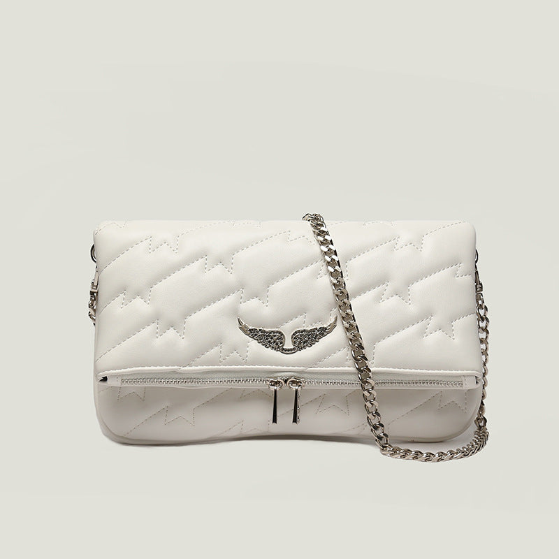 Dames Crossbody Tas met Vleugel Emblem en Sterren Patroon