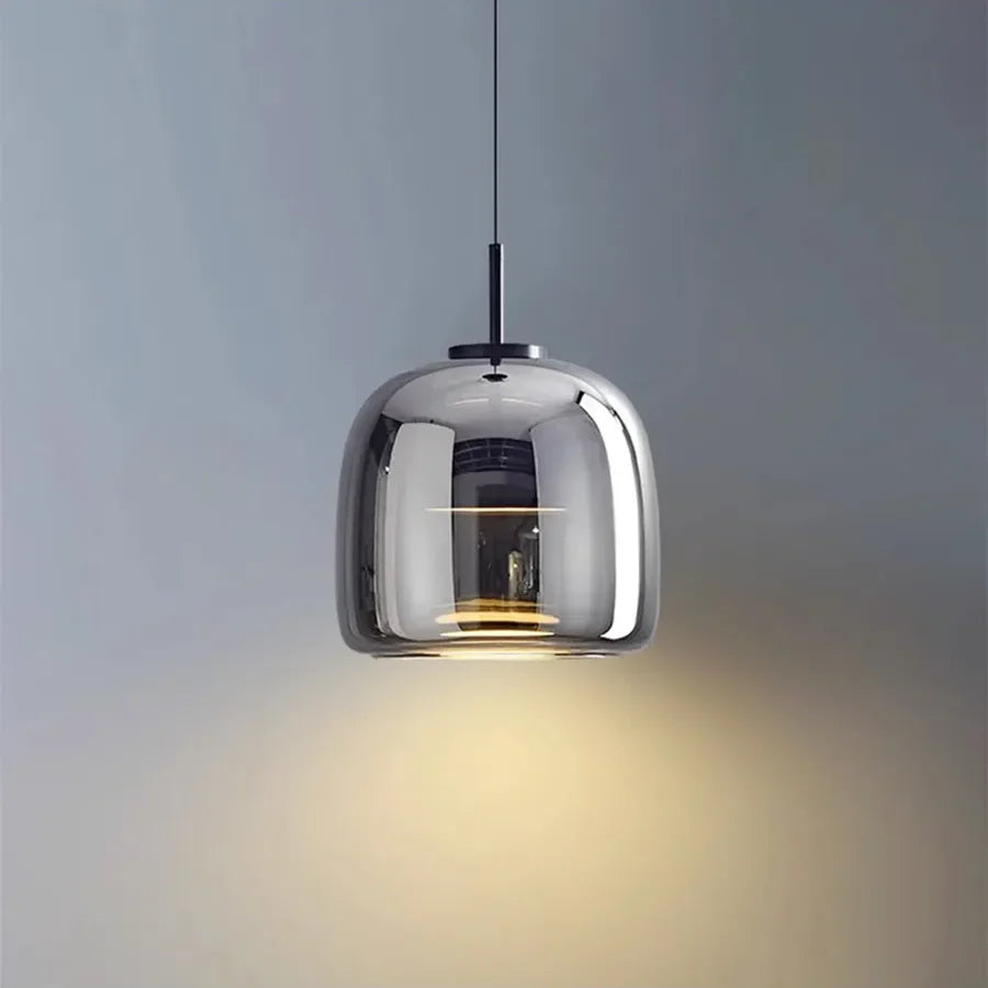 Nordische Hanglamp Glas LED Cognac Rookgrijs Scandinavisch
