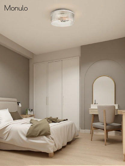 Geribbelde Glazen Plafondlamp Modern Laagbouw Ontwerp Slaapkamer Woonkamer Gang