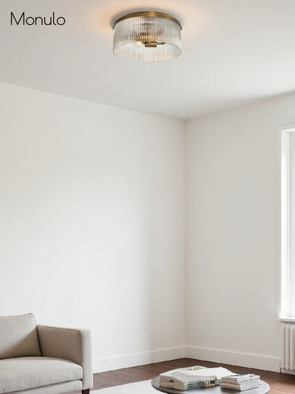 Geribbelde Glazen Plafondlamp Modern Laagbouw Ontwerp Slaapkamer Woonkamer Gang