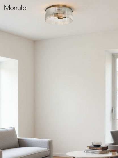 Geribbelde Glazen Plafondlamp Modern Laagbouw Ontwerp Slaapkamer Woonkamer Gang
