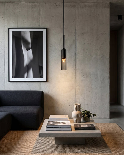 Gerookte Glazen Hanglamp met Minimalistische Metalen Structuur – Moderne Sfeerverlichting voor Eetkamer, Slaapkamer en Woonkamer