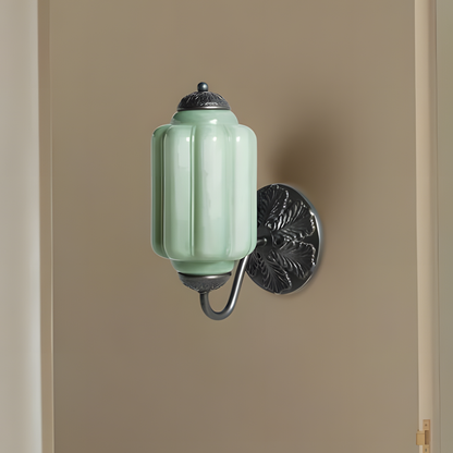 Vintage Wandlamp met Melkglas en Geolied Messing – Klassieke Retro Verlichting voor Hal, Slaapkamer, Woonkamer