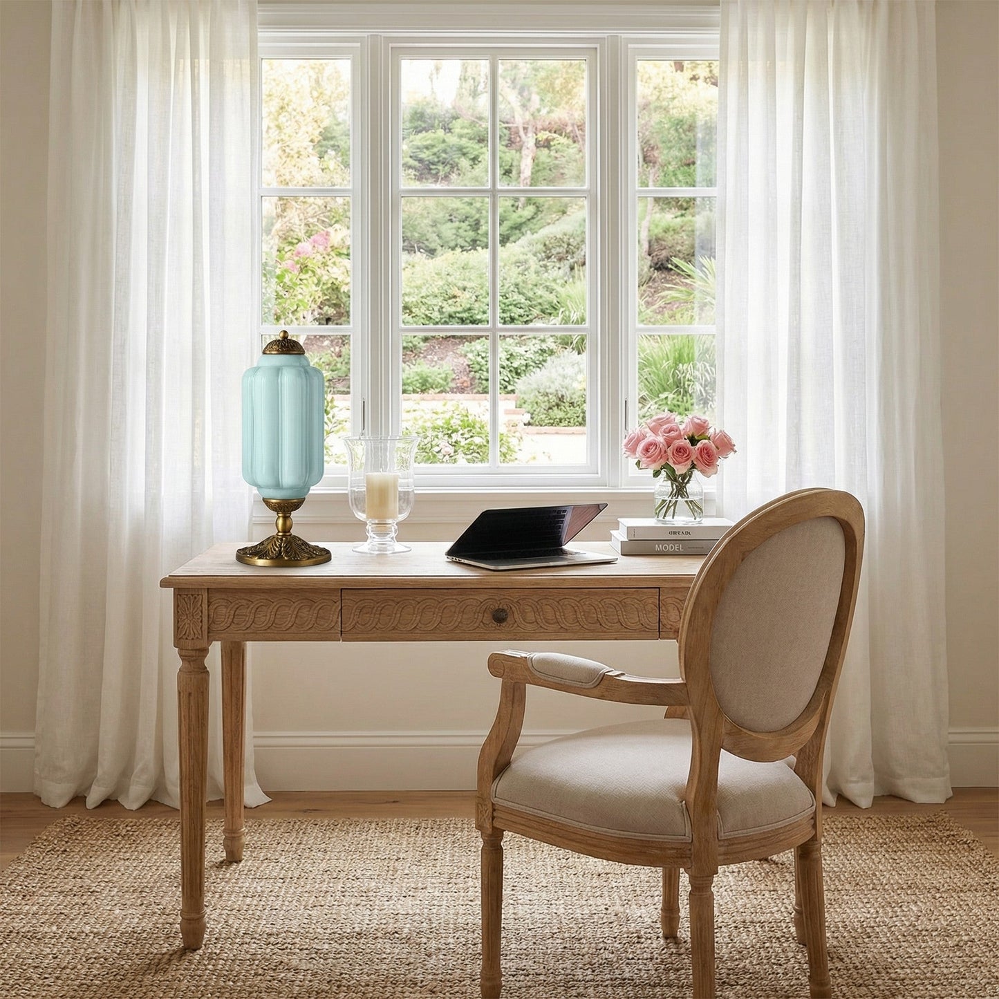 Retro Tafellampen met Getextureerd Crèmekleurig Glas – Franse Vintage Stijl met Messing of Zwart Frame