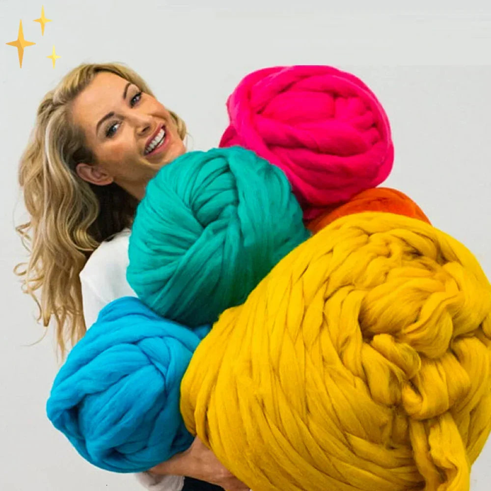 Extreem Dik Handbreigaren XL 1000g Chunky Wolgaren voor Warme Plaids, Dekens en Kussens