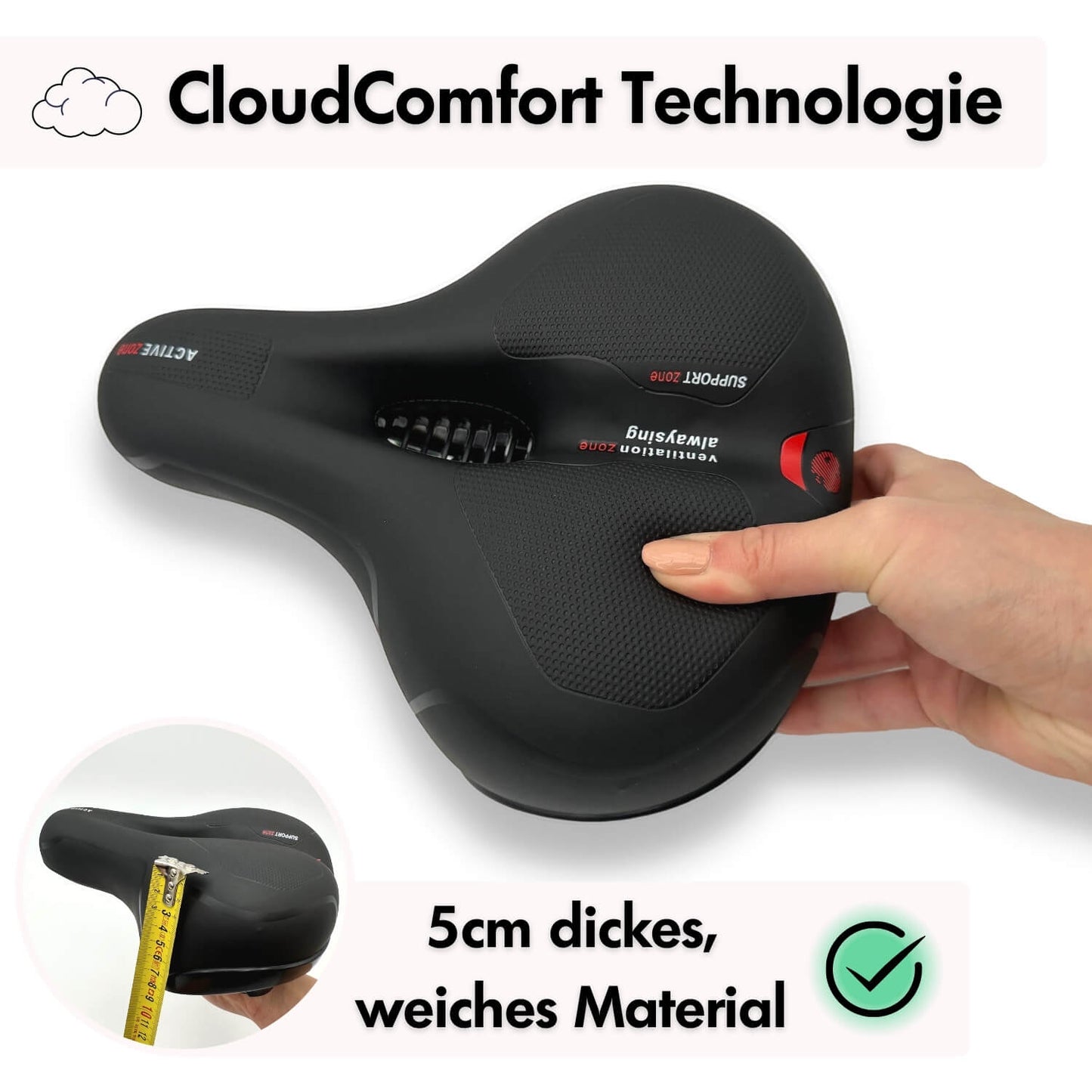 Ergonomisch Fietszadel met Geldemping Rood Blauw Geel Comfortabel Zadel voor Fiets Anti-Drukpunt