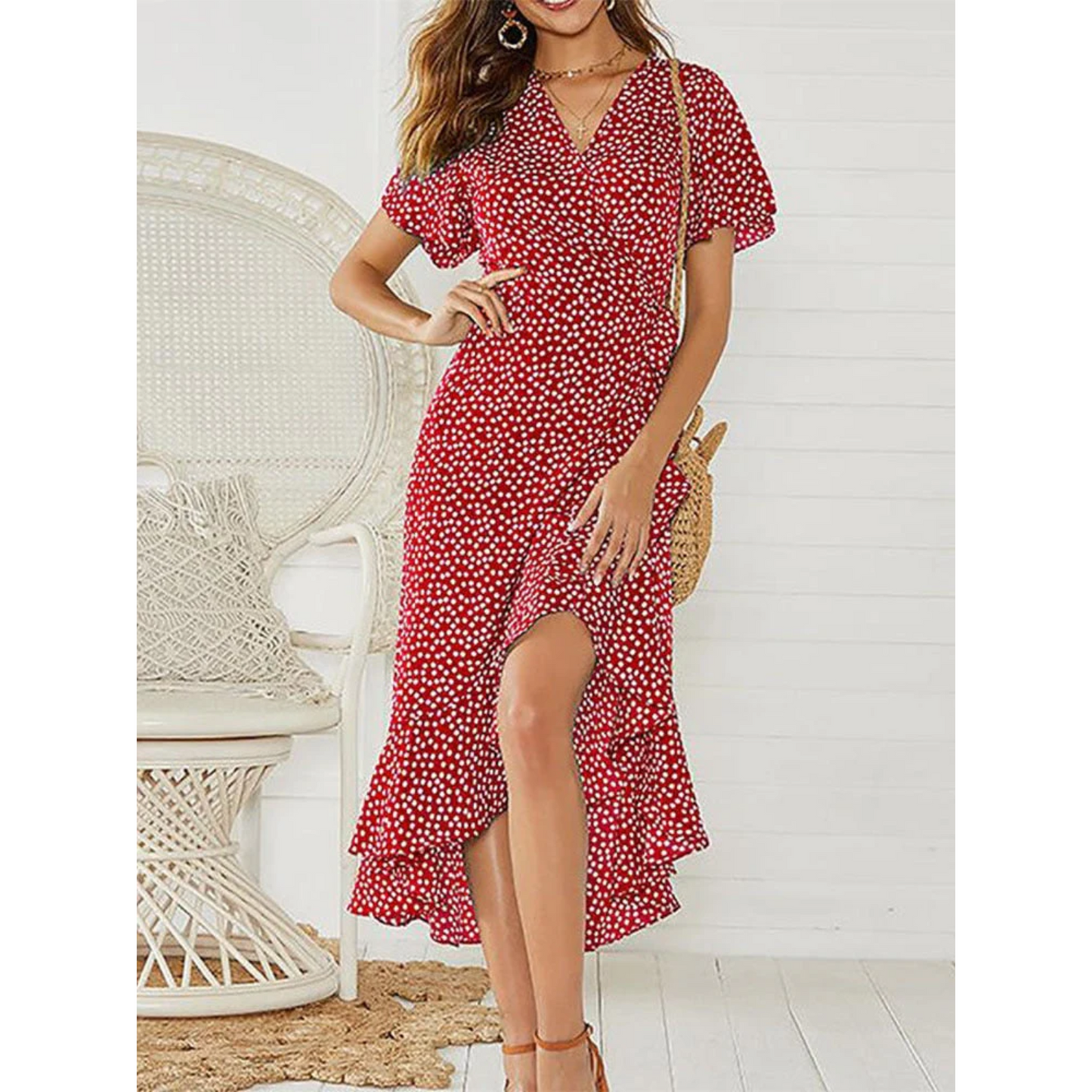 Zomerse Maxi Jurk Bohemian Stijl Lange Mouwen