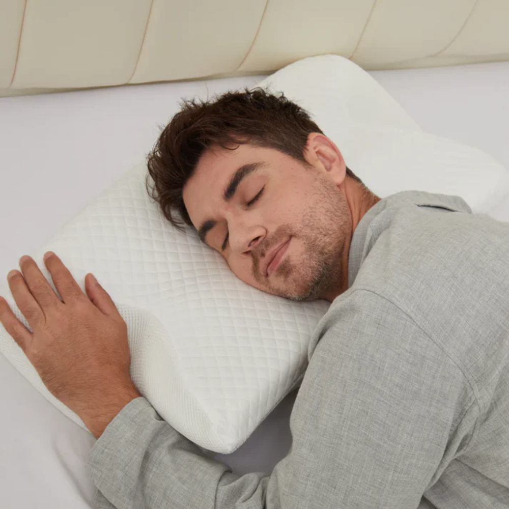 Ergonomisch Nekkussen met Geheugenschuim voor Rug- en Zijslapers Wit Ademend Traagschuim Hoofdkussen