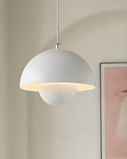 Minimalistische Hanglamp Wit Rond Design Scandinavisch Interieur Eetkamer Slaapkamer Woonkamer Sfeerverlichting