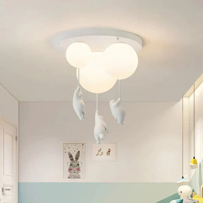 Kinderkamer hanglamp met beer en ballon, speelse plafondlamp met warm led licht voor slaapkamer en woonkamer