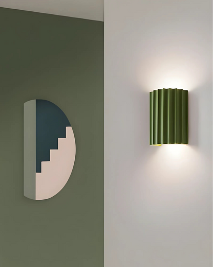 Wandlamp Ribbelstructuur Groen Met Tweezijdige Lichtbundel Voor Sfeervolle Ruimtes