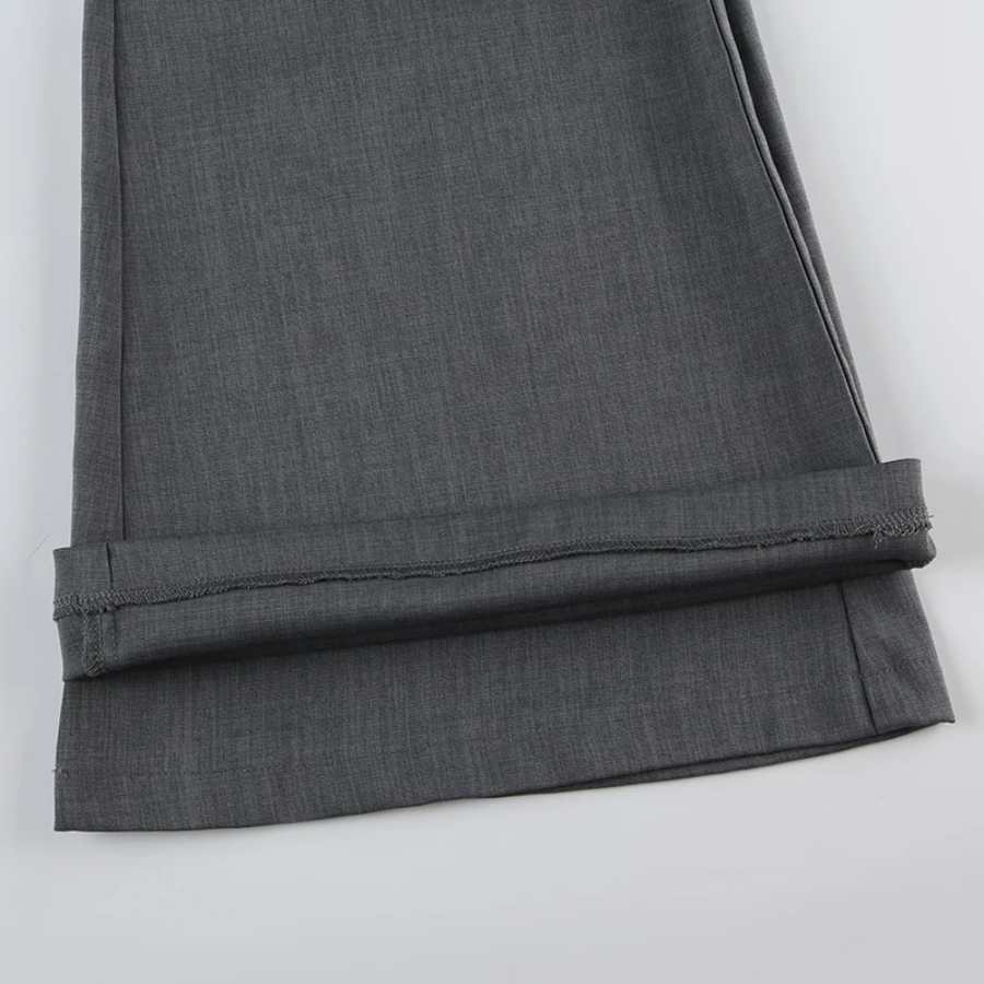 Elegante Broek Hoog Uitgesneden met Wijde Pijpen