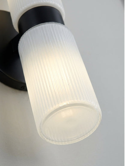 Wandlamp met dubbele geribbelde glazen buizen – hedendaagse wandverlichting voor hal en entree