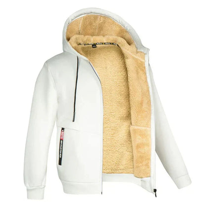Heren Fleece Hoodie met Rits Warm en Zacht