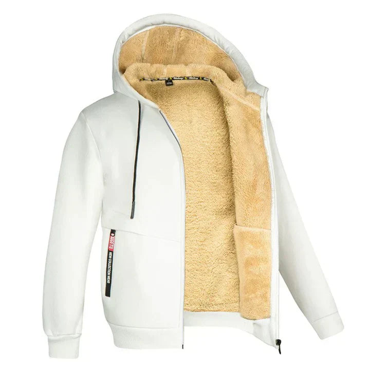 Heren Fleece Hoodie met Rits en Zachte Binnenvoering