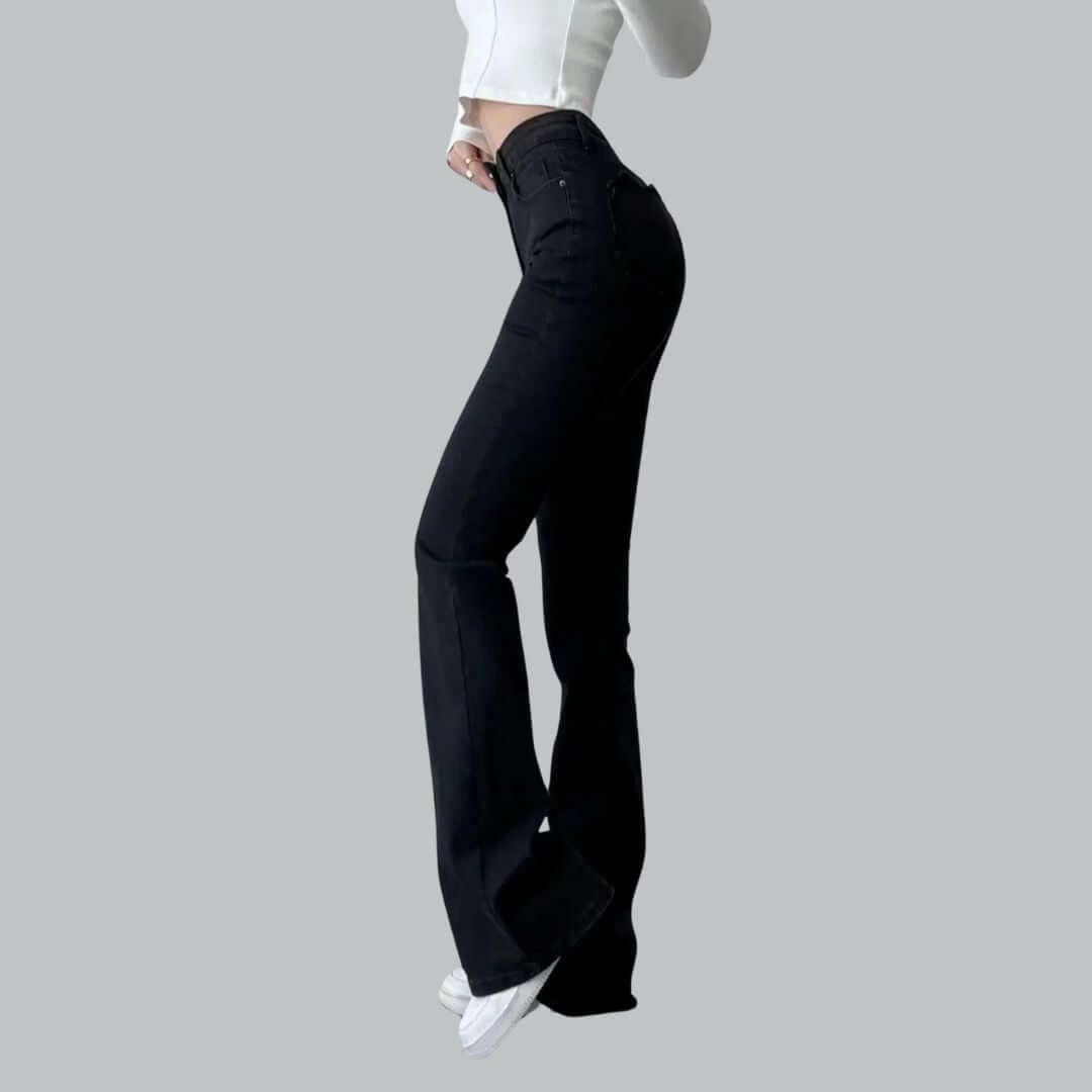 Dames Hoge Taille Spijkerbroek Flared Met Franjes