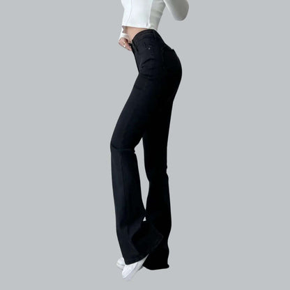 Dames Hoge Taille Spijkerbroek Flared Met Franjes