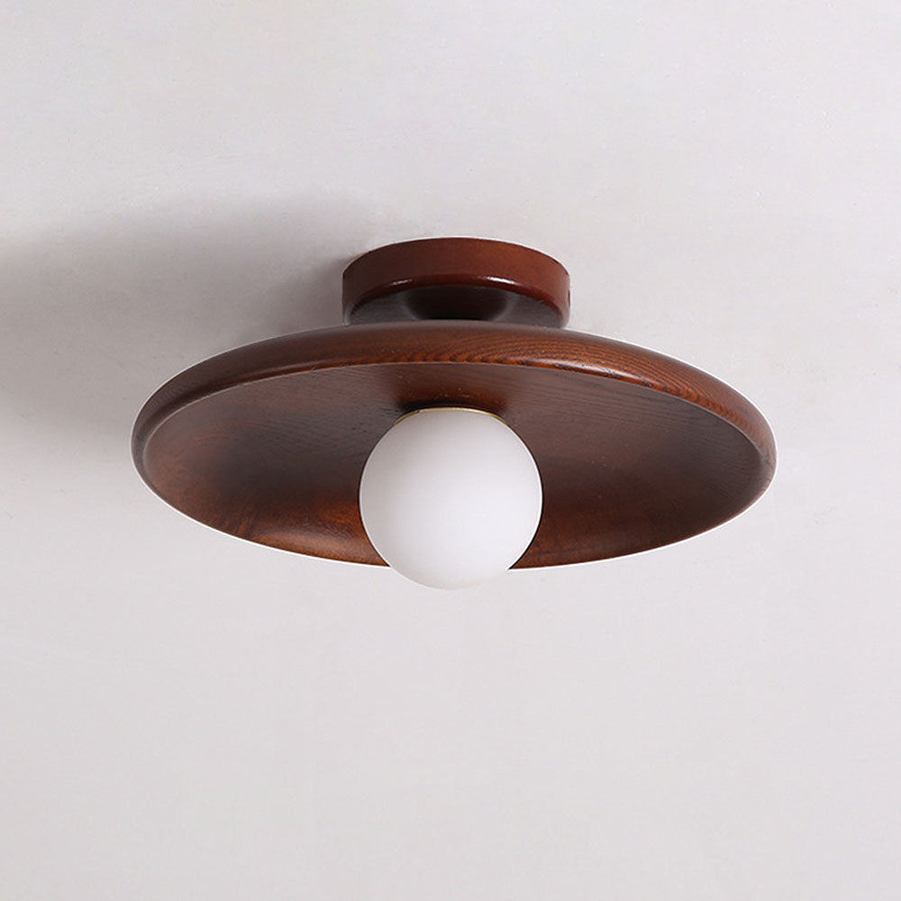 LED Plafondlamp Hout 15cm G4 Warm Licht Woonkamer Slaapkamer Gang Houten Plafondlamp Compact Rond Design