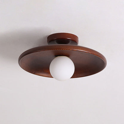 LED Plafondlamp Hout 15cm G4 Warm Licht Woonkamer Slaapkamer Gang Houten Plafondlamp Compact Rond Design