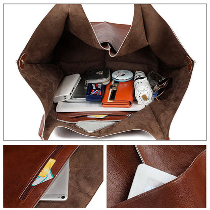 Dames Schoudertas Groot Faux Leer Vintage Look