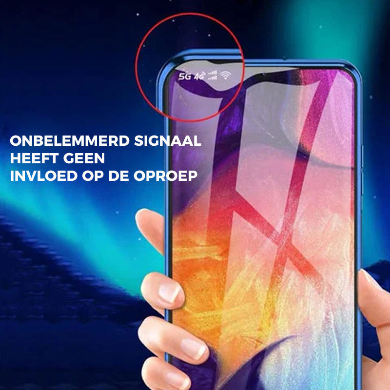 Magnetische Telefoonhoes Gehard Glas Dubbelzijdig voor Samsung | Volledige Bescherming Metalen Frame