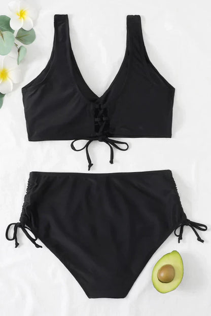 Zwarte Bikini Effen Strandkleding voor Vrouw - StudioMarella