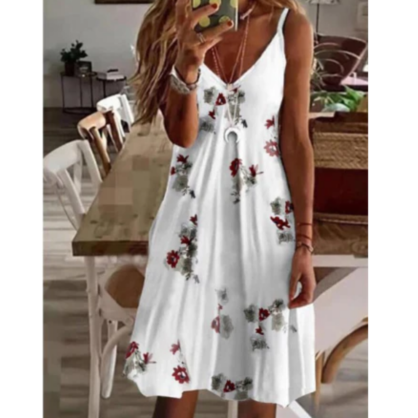 Boho Jurk Zomerse Vlinderprint Jurk voor Vrouw