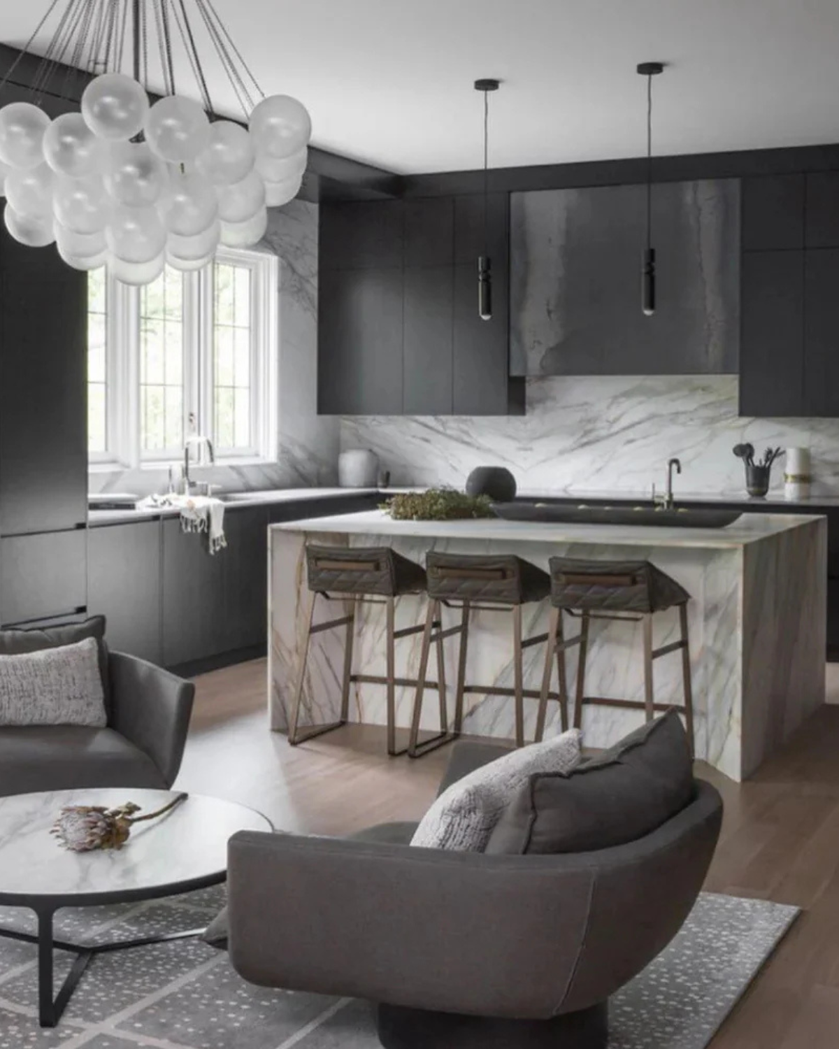 Sculptuurlamp Hanglamp met Vloeiende Vormen Zwart Goud Zilver 1-3-5 Lichtpunten Modern Design Eetkamer Woonkamer Slaapkamer Verlichting