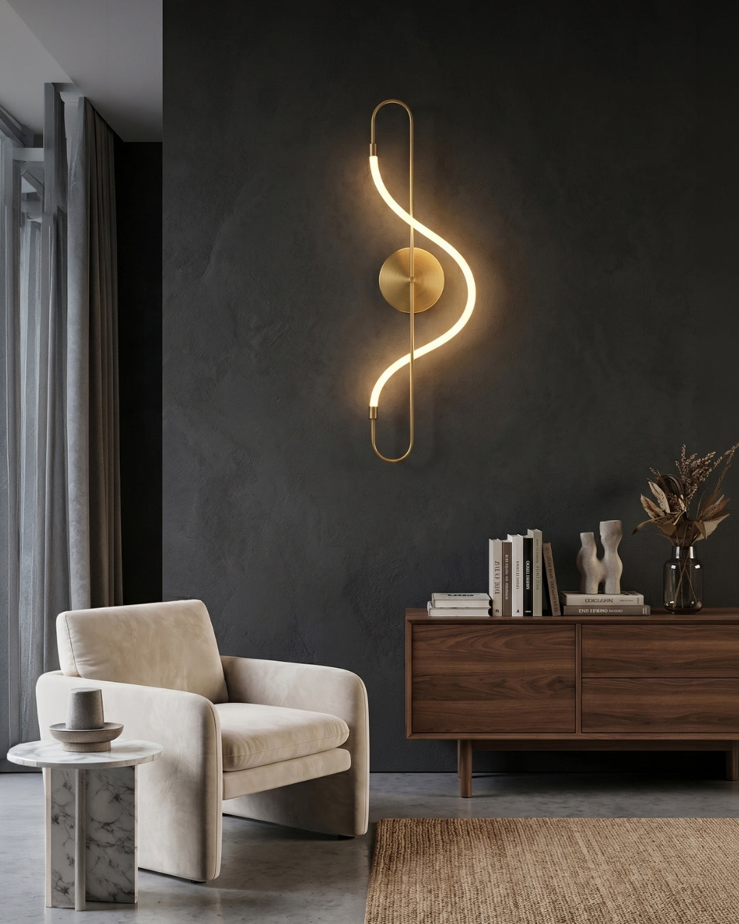 LED-design hanglamp met metalen koordstructuur zwart satijn 100 cm dimbaar warm wit modern interieur eetkamer keukeneiland