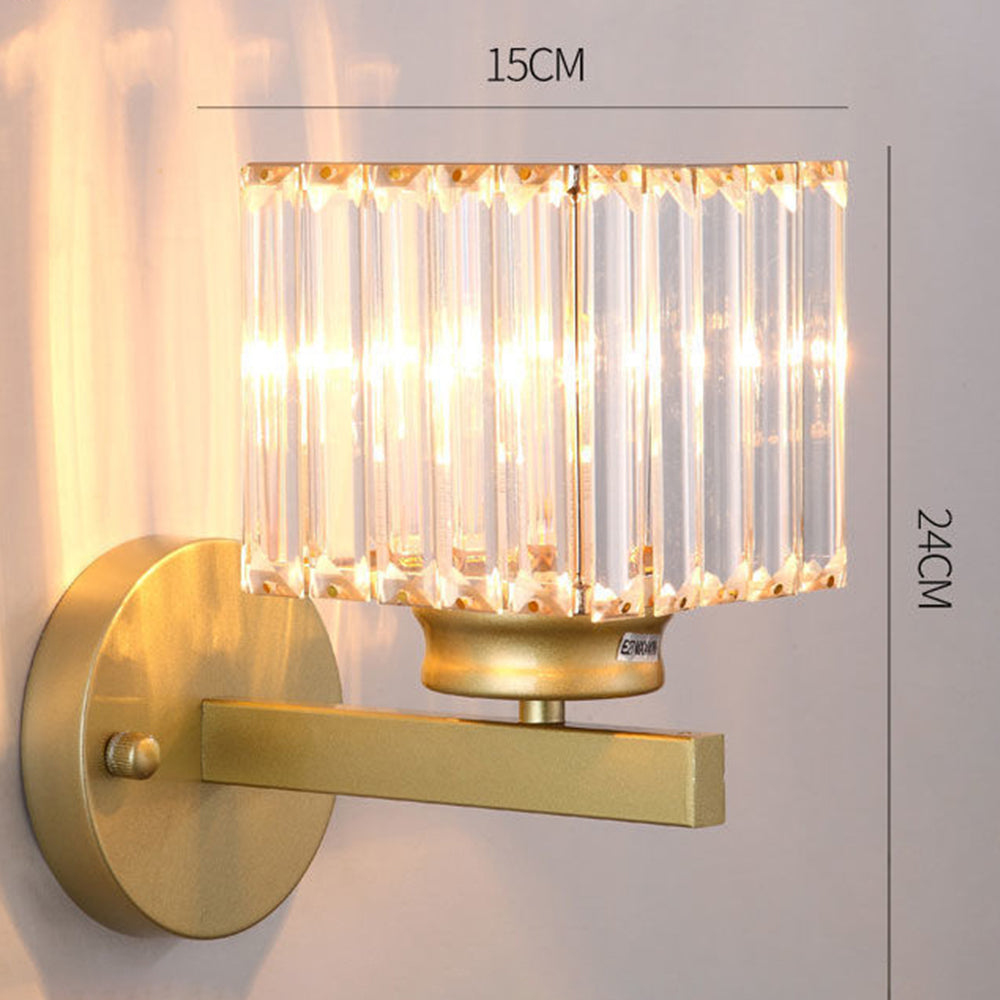 Wandlamp Glas Metaal Zwart 24cm Wandverlichting Woonkamer Slaapkamer Moderne Wandlamp Transparante Kap Accentverlichting
