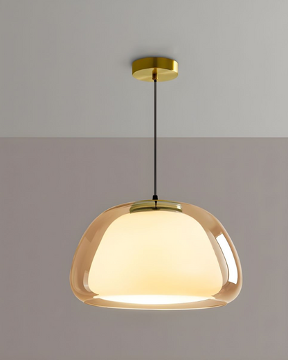 Luxe Glazen Hanglamp Met Mat En Transparant Glas In Minimalistisch Japandi Design