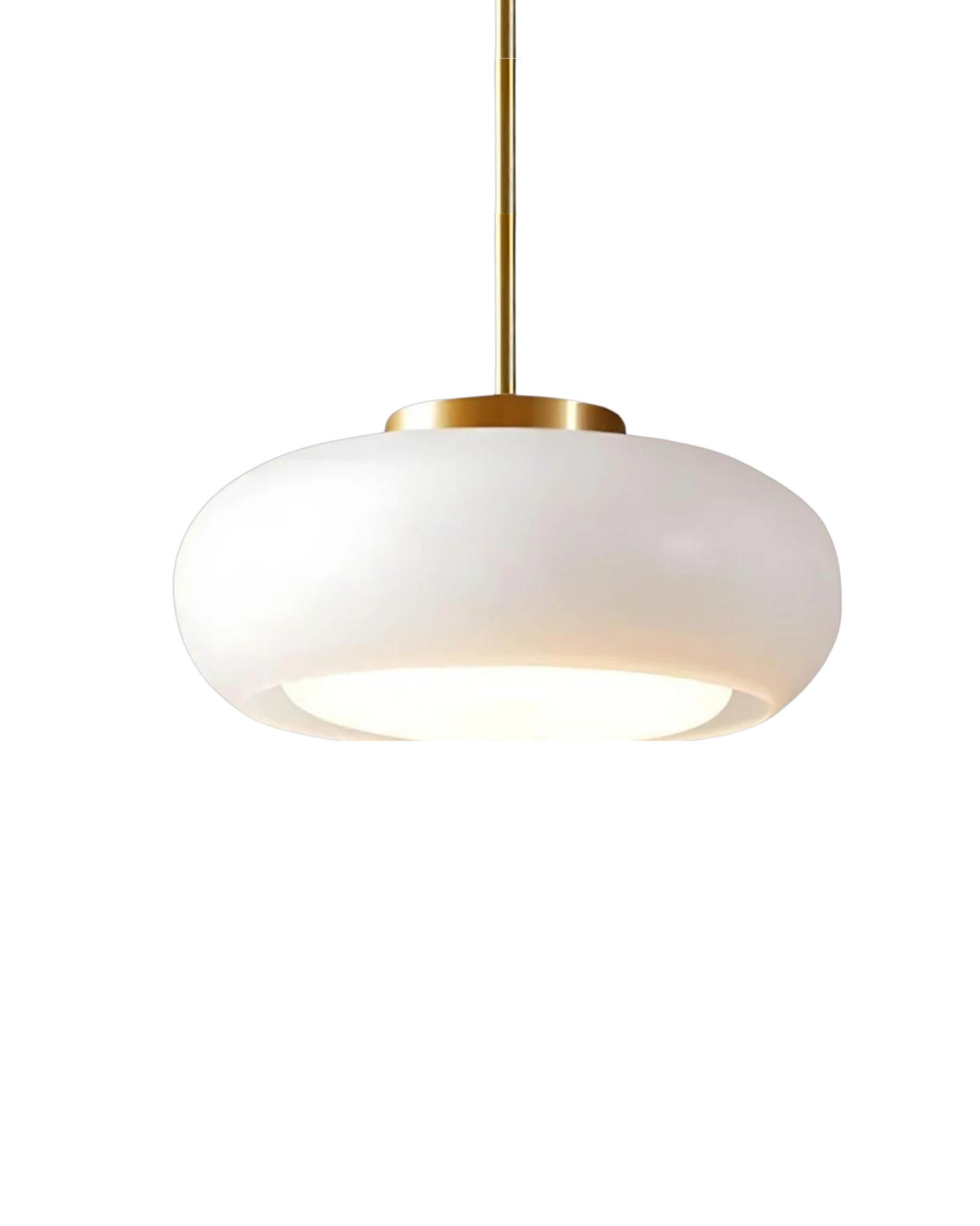 Moderne Plafondlamp Met Gouden Frame En Glazen Kap In Amber Of Wit 3000K Warm Licht